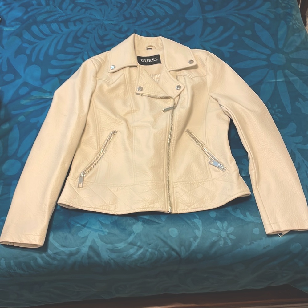 Guess cream leather jacket